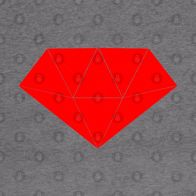 Ruby red geometric diamond by SAMUEL FORMAS